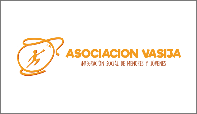 Logotipo Asociación Vasija en letras de color naranja